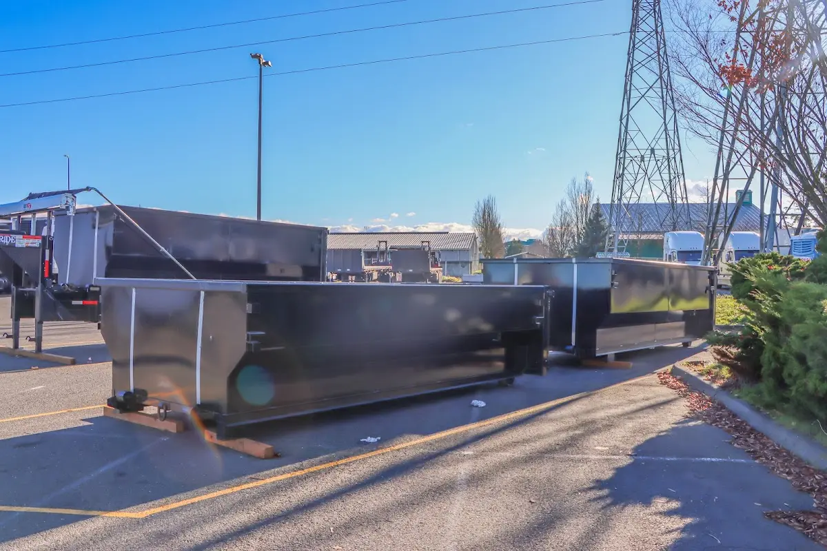 Roll-off dumpster ready for waste disposal at job site for Yard Waste Dumpster Rental in Sharonville